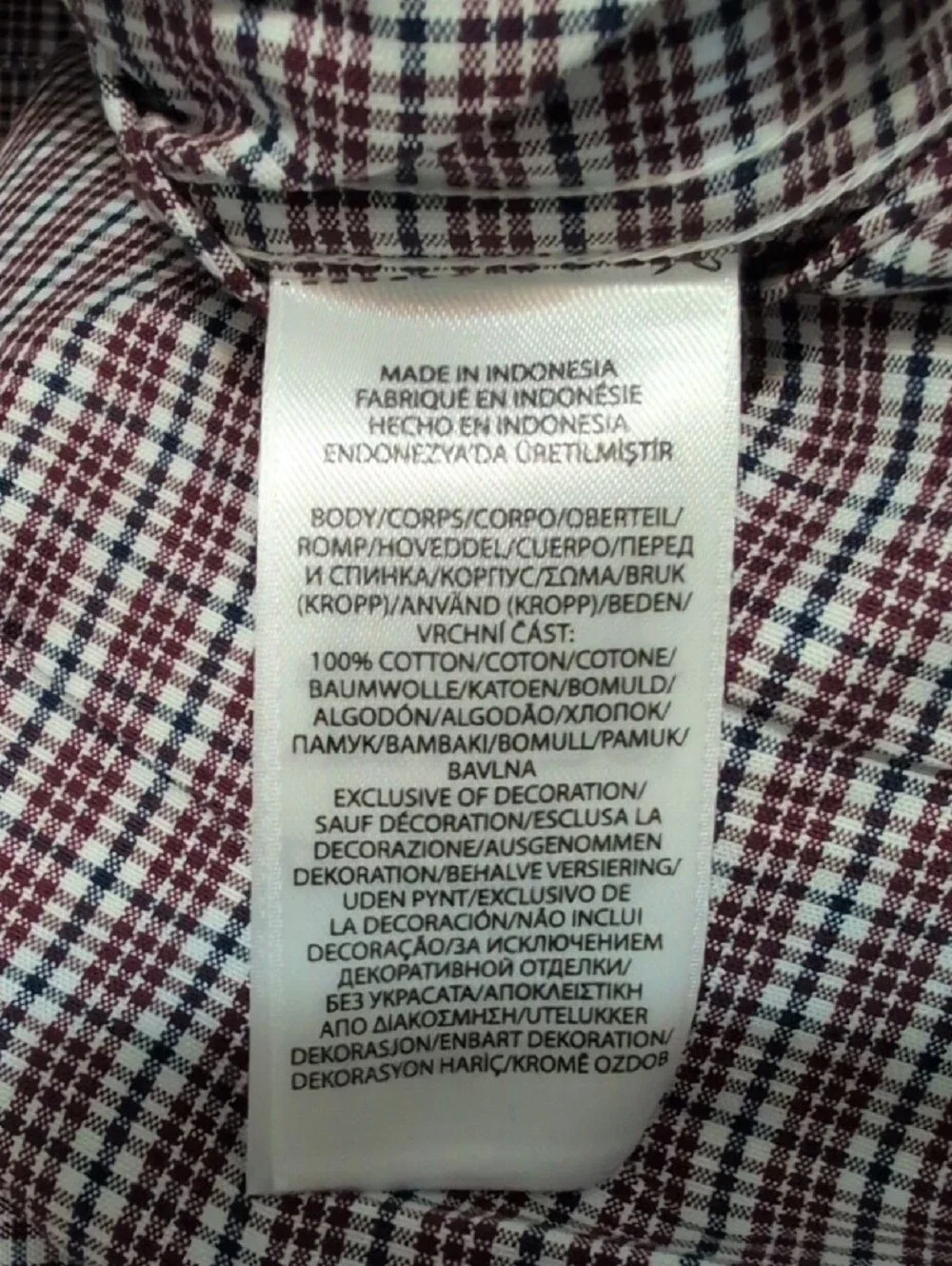 Polo by Ralph Lauren Men's Burgundy and Black Mini Check Button-Down Shirt
